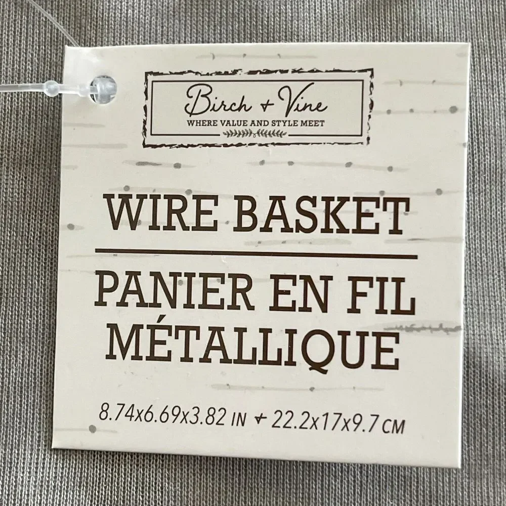 Birch & Vine Gold Wire Small Rectangular Organizer Storage Baskets Set 10 Office